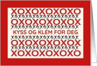 Norwegian Kisses and Hugs for You XOXO Kyss og Klem for Deg card