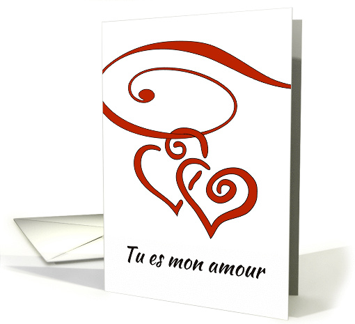 Valentine's Day in French Tu es mon Amour You are my Love card