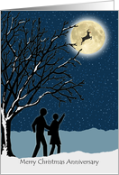 Christmas Wedding Anniversary with Leaping Deer and the Moon card
