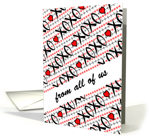 Valentine's DayfromAll of Us with Hearts Hugs and Kisses card
