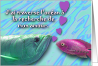 French Valentine with Fish in Love card