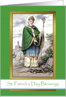 Irish Blessing with Vintage Image of Saint Patrick and Snakes card