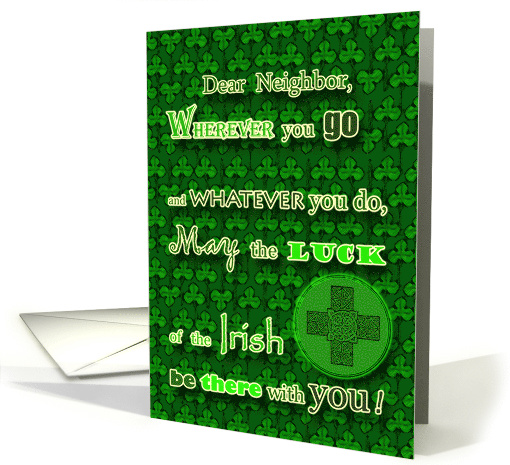 St. Patrick's Day for Neighbor with Irish Blessing and... (770135)