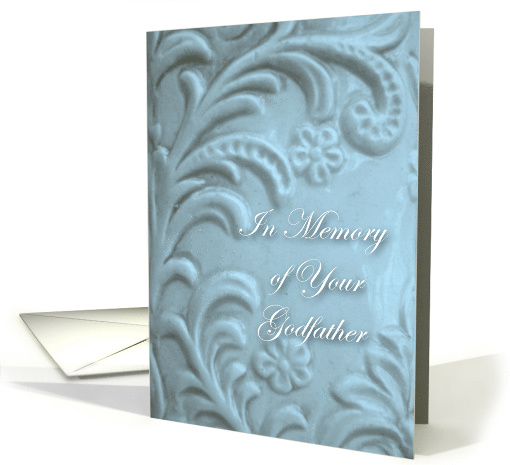Sympathy In Memory of Your Godfather with Blue Floral Design card