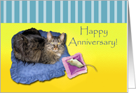 Funny Anniversary Card for Special Couple with Cat and Rat card