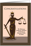 For Making Partner in Law Firm Congratulations Custom Front Text card