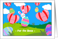 Boss Easter Custom Front with Heart Hot Air Balloons and Eggs card