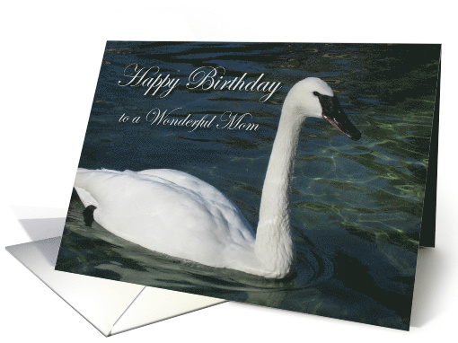Mom Birthday with White Trumpeter Swan in Water card (790002)