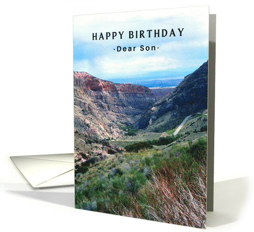 For Son Birthday with Big Horn Mountains and Sky Photo card (792034)