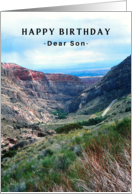 For Son Birthday with Big Horn Mountains and Sky Photo card