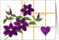 Climbing Purple Clematis Blank Inside for Any Occasion card