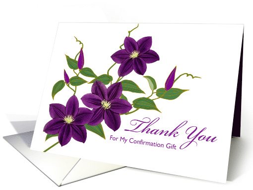 Confirmation Gift Thank You with Purple Clematis card (795555)