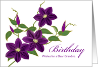 Grandma Birthday with Purple Clematis Floral Design card