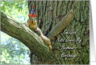 Birthday for Nephew with Squirrel Wearing Hat card