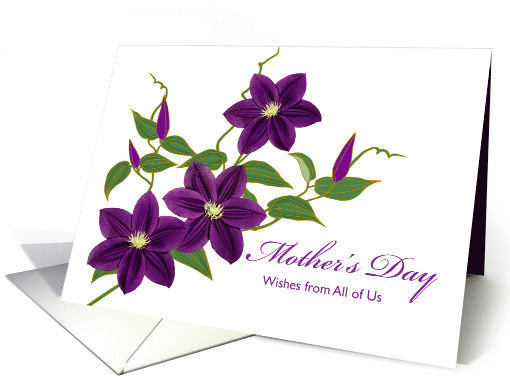 From All of Us Mother's Day with Purple Clematis Illustration card