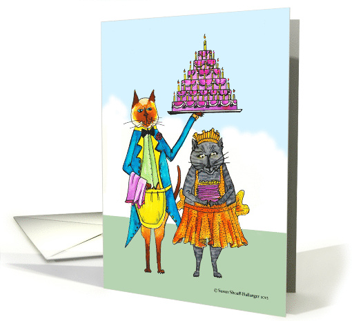 Birthday from Both of Us, Cats and Cake card (806423)