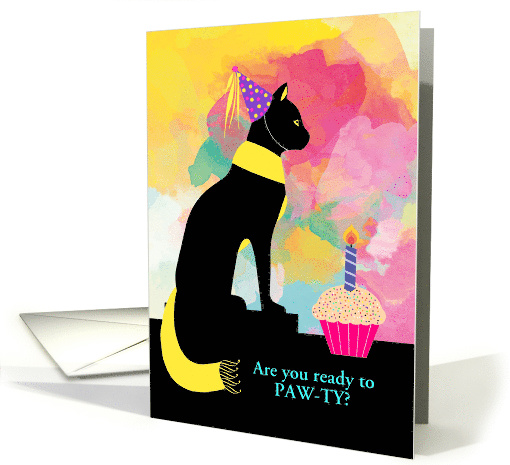 Colorful Cat Birthday Theme, Ready to PAW-ty card (806426)