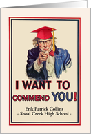 Custom Front, Congratulations on High School Graduation, Uncle Sam card