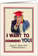 Custom Front, Congratulations on M.A. in Political Science, Uncle Sam card
