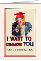 Custom Front, Congratulations M.B.A. Degree Graduate, Uncle Sam card