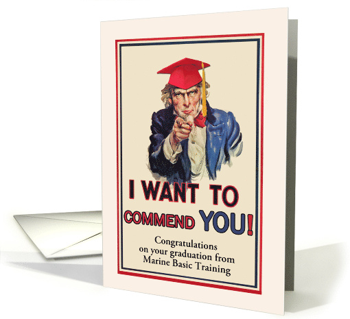 Custom Front Marine Basic Training Graduation with Uncle Sam card