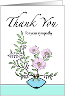 Thank You for Sympathy, Floral Arrangement, Drawing card