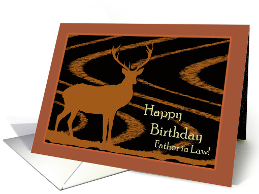 Birthday for Father in Law with Deer in a Farm Field card (827825)