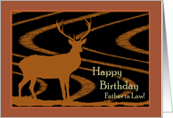 Birthday for Father in Law with Deer in a Farm Field card