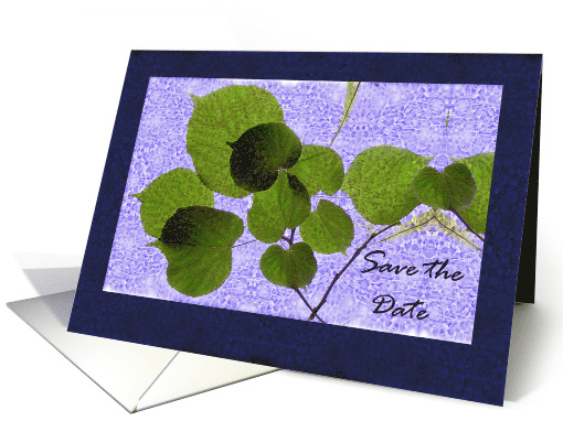Save the Date, Leaves and Textures in Greens and Blues card (828021)