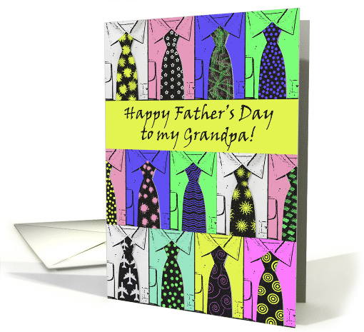 Father's Day for Grandpa, Shirts and Ties card (828666)