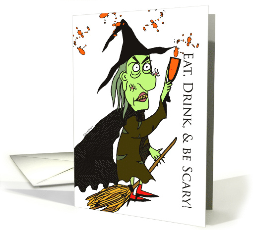 Halloween Party Invitation with Eat Drink and be Scary card (836492)