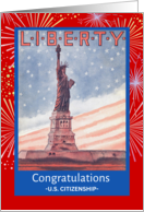 United States Citizenship Congratulations with Lady Liberty card