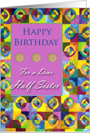 Birthday for Half Sister, Handmade Quilt Design with Circles card