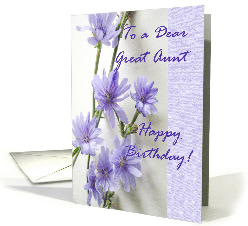 Birthday for Great Aunt with Purple Lavender Chicory Flowers card