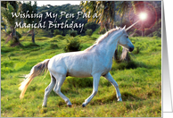 Magical Birthday for Pen Pal with Unicorn Dream card
