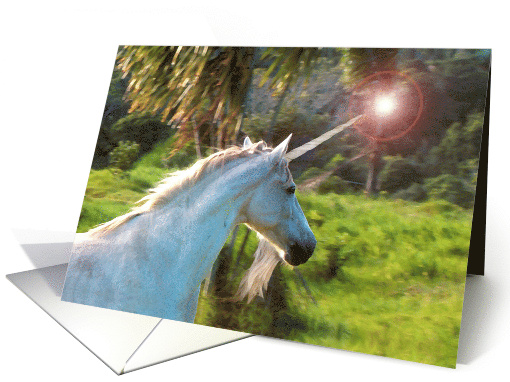 Mystical Unicorn Any Occasion Notecard Blank Inside card (840791)
