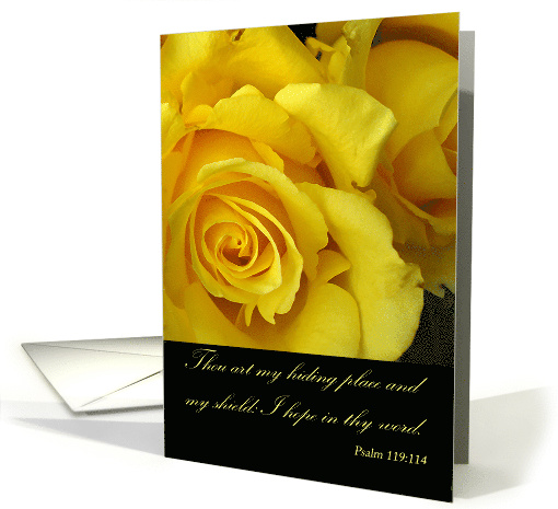 Get Well with Christian Psalm of Hope and Yellow Roses card (868996)