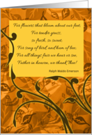 Thanksgiving Leaves and Vines Thankful Poem Emerson card