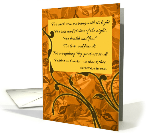 Friend Thanksgiving with Poem by Ralph Waldo Emerson card (878941)