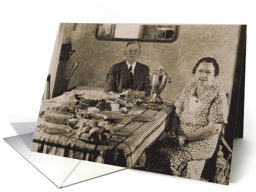 Thank You for Meal, Couple at Table, Vintage Photograph card (883527)