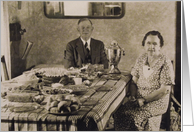 Thank You for Meal, Couple at Table, Vintage Photograph card