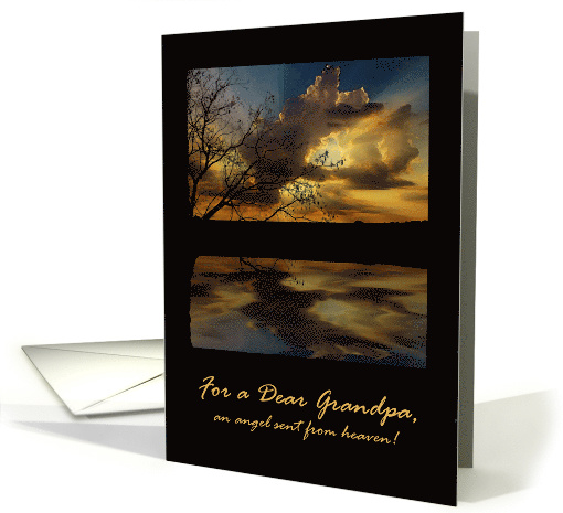 Father's Day for Grandpa, Dramatic Sunset and Lake card (887139)