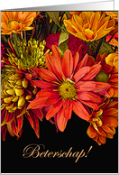 Get Well Soon in Dutch, Autumn Flower Arrangement card