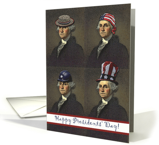 Presidents' Day with George Washington Wearing Many Hats card (894814)