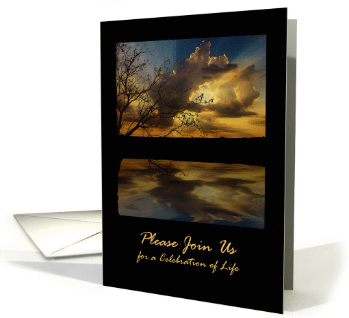 Celebration of Life Invitation, Sunset Reflections card (895173)