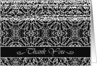 Thank You, Elegant Filigree Design in Black card