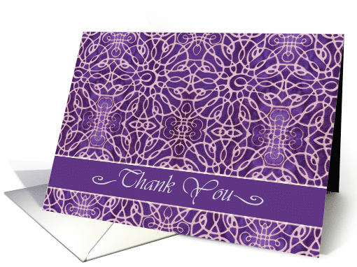 Thank You, Elegant Filigree Design in Violet card (895374)