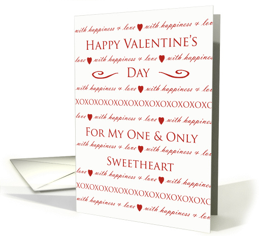 Valentine's Day for Sweetheart with Love Poem card (896870)