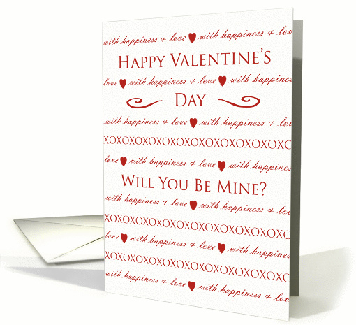 Valentine, Will You Be Mine? Love Poem card (896935)