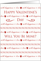 Valentine, Will You Be Mine? Love Poem card